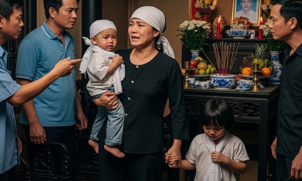 Chồng vừa m//ất được 49 ngày tất cả anh em chồng đã đến đòi tr//anh ch//ia tài sản 5 tỷ với vợ g/óa con c/ôi