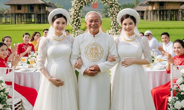 Ông già 60 cưới 2 chị em si///nh đôi