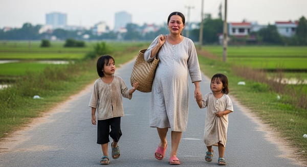 C/on g/ái đi lấy chồng xa 10 năm mới được về thăm nhà, bố mẹ già t/á h/ỏa khi thấy con bụ/ng b/ầu vư/ợt m/ặt dắt theo 2 con nhỏ vừa đi vừa kh/óc