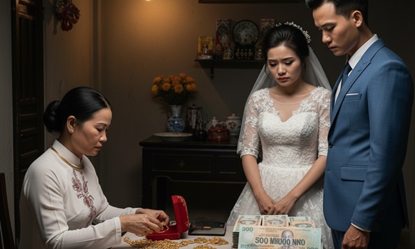 Đêm tân hôn mẹ chồng bắt con dâu mang hết 100 cây vàng vào 500 triệu tiền mặt ra cho bà kiểm