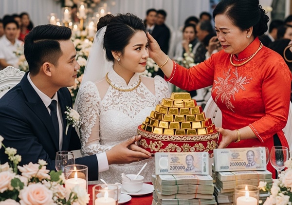 Mẹ chồng kh::óc ng::ất gả con dâu góa cùng 50 cây vàng và 2 tỷ tiền mặt