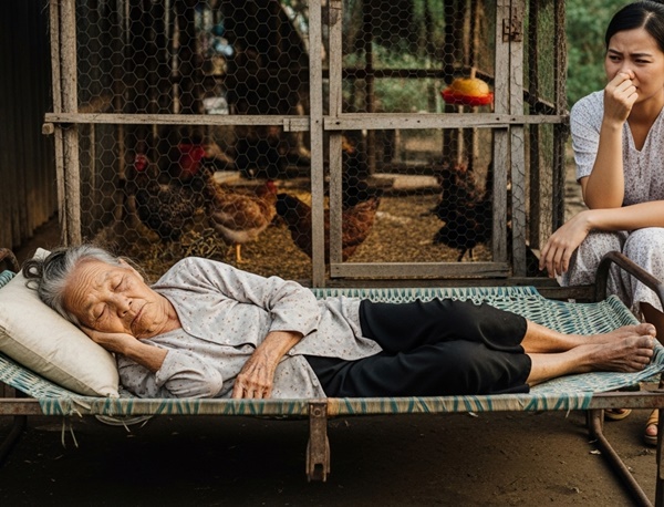 Ch//ê mẹ già đ//ái kh//ai, con dâu đ//ẩy bà ra chu//ồng g/à ng//ủ