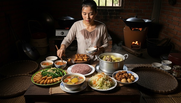 Giỗ bố, 2 chị gái chồng về đưa tổng cộng 500 ngàn rồi giao cho em dâu làm hết 5 mâm cỗ