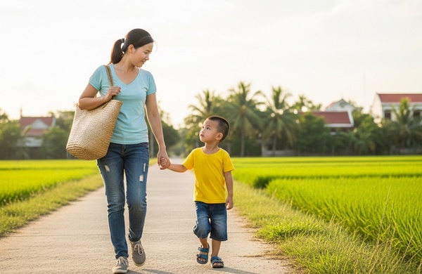 Lấy chồng xa 8 năm tôi mới được đưa con về về quê giỗ bố đ::ẻ lần đầu