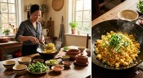 Cơm rang trứng: Cho CƠM hay TRỨNG vào trước?