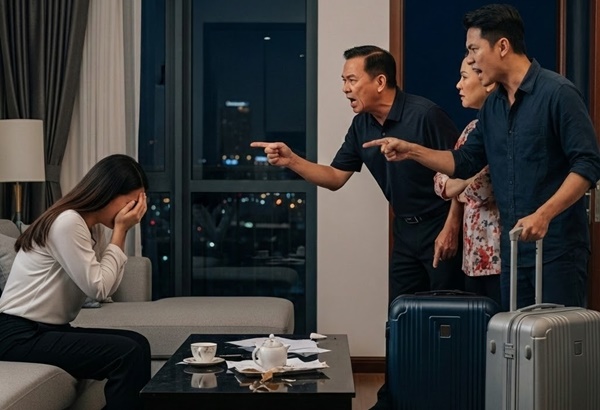 Con ố::m s:;ốt cả ngày không kịp nấu cơm cho bố mẹ chồng đi du lịch về, vợ vào x:in l:ỗi thì bị cả nhà chồng ch::ửi