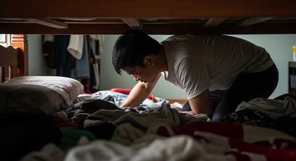 Nghi vợ giấu tr::ai khi thấy thứ này thò ra dưới gầm giư::ờng, chồng lật tung lên để rồi….