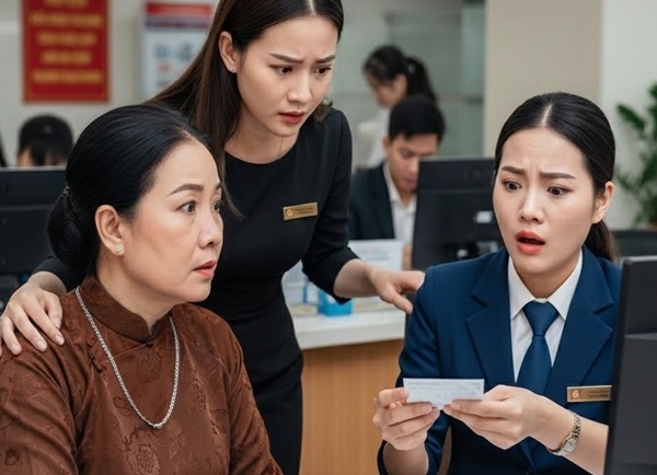 Mẹ chồng cùng con dâu ra ngân hàng rút tiền, cô nhân viên lén nhét vào tay bà tờ giấy “CHẠY ĐI”