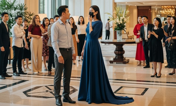 Đi dự tiệc ở khách sạn 5 sao, chồng bảo vợ là ô s//in