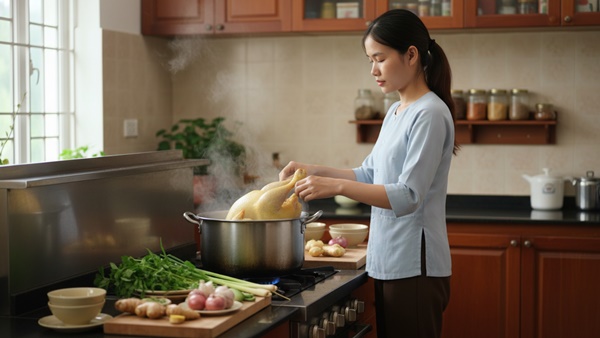 Bí quyết luộc gà thịt chín đều, da vàng giòn không nứt