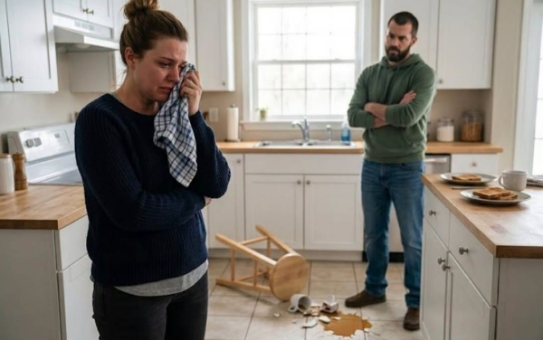 My Husband Threw Boiling Coffee at My Face Over a Credit Card — By the Time He Came Home That Evening, Half the House Was Gone